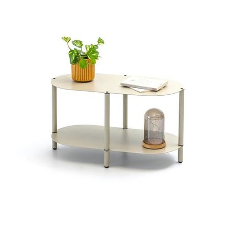 Mesita Ratona Iron DS Home 80 x 37 x 40 cm Hueso