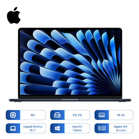 Apple Macbook Air M5 512gb Ssd 16gb Ram 15.3 Pulg Midnight