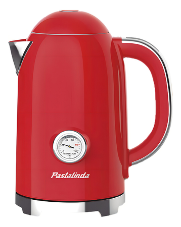 Pava Eléctrica Pastalinda Vintage 1,7 Lts Digital Corte 80 ° Rojo