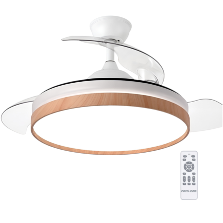 Ventilador De Techo C/Luz Led y Aspas Retractiles Novohome