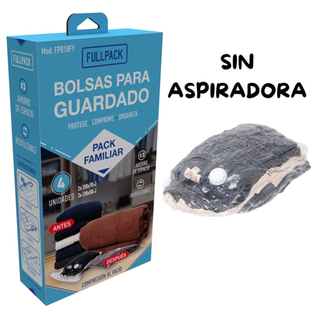 SET X 4 BOLSAS AL VACIO GUARDA ROPA VIAJE 50X70 30X50