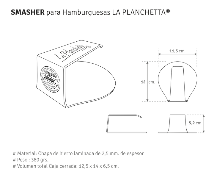Combo Mini La Planchetta: Planchetitta + Provoletera + Smasher + Espatula - Vista 8
