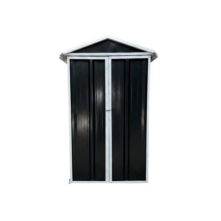 Armario Deposito Galpon de jardin 1x.58x2 Negro Piso + Estante Calibre 28 DON ACERO 