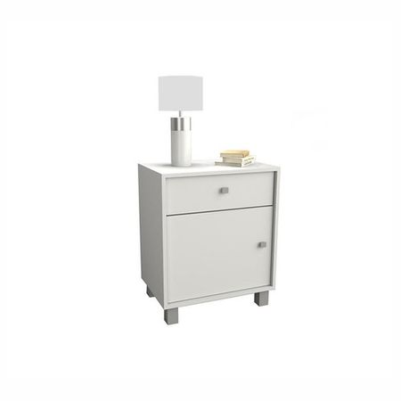 Mesa de Luz Juvenil DS Home 1 Cajon 1 Puerta Blanco 52x63x36 cm