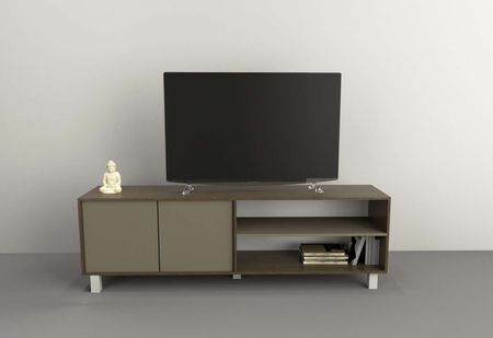 Mesa Tv Hasta 75 2 Puertas Nogal L.|gris C. Tables