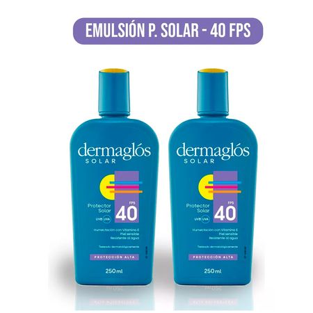 Set Protector Solar Dermaglos Emulsion Fps40 250ml 2unidades