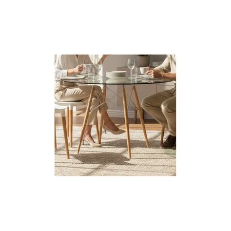 Juego De Comedor Mesa De Vidrio 120+4 Sillas Milan Blanco