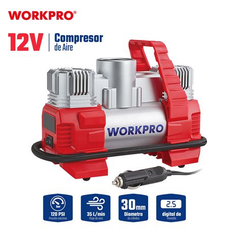 Compresor De Aire Workpro Automático Luz Led Accesorios 150w