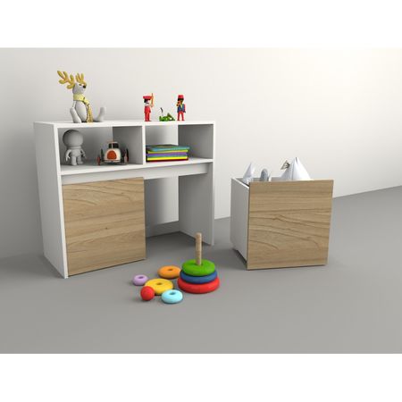 Juguetero Con Dos Cajones Tables Cod: 3037 Olmo Finlandes Blanco