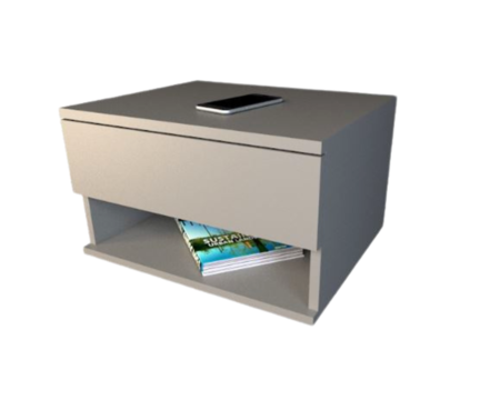 Mesa De Luz Linea Minimal Flotante C/1caj 6448 Gris C Tables