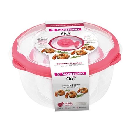 Set x 3 herméticos redondos Rosas