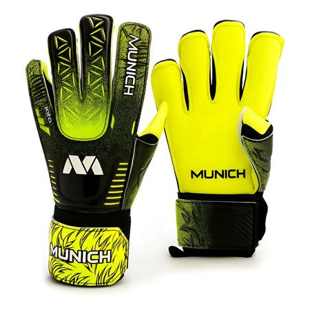 Guantes Arquero Munich Jota  Palma 4mm Junior Y Adultos Amarillo/Negro 9