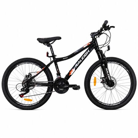 Bicicleta Raleigh SCOUT D - Negro - Cuadro de aluminio - Frenos a disco - 21Vel. - Rodado 24"