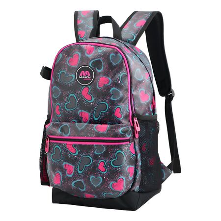 Mochila Munich Buzzer Porta Palo Hockey Reforzada Calidad NEGRO /CORAZONES