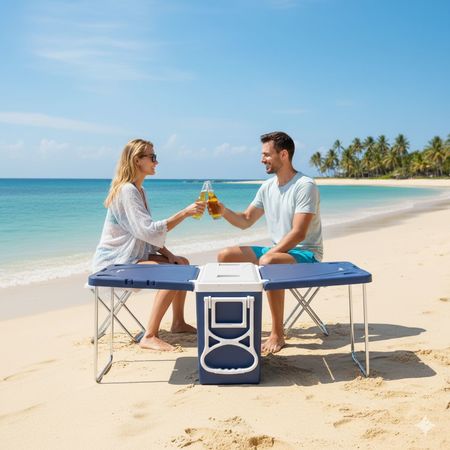 Set Outdoor Smart Kassel conservadora 28 Lts con 2 sillas SKFS-CLR3E1-AZ