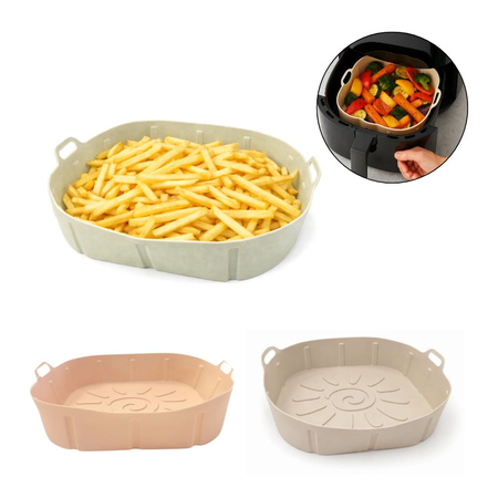 Molde Silicona Cuadrado Air Fryer Horno Verde