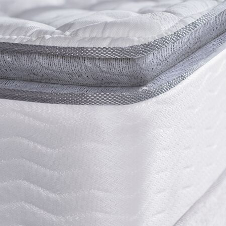 Colchon y Sommier Inducol April 1 Plaza y Media 90x190x24 Resortes Bonnell y Pillow Top Blanco