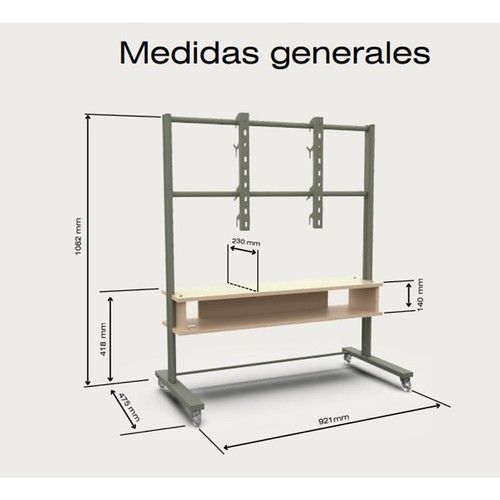 Rack TV Movil DS Home Negro - Vista 4