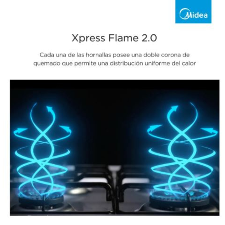 Cocina Multigas 4 Hornallas 50cm 20tmg4pgar1 Gris Midea - Vista 12