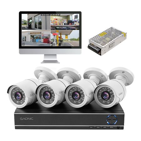 Kit x4 Gadnic Cámaras de Seguridad + Fuente DVR + Fuente Switching 