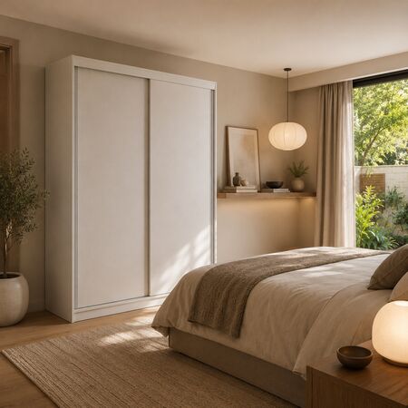 Placard Corredizo 1,30 Con Baulera Blanco Tables