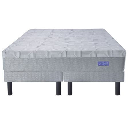 Conjunto Sommier y Colchon de Espuma Inducol Cardiel Super Queen 160x200x24cm de Alta Densidad con Espuma Viscoelastico Inteligente Funda Tejido de Punto Fresco y Transpirable