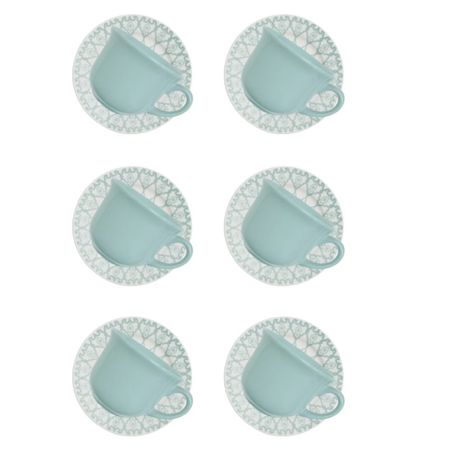 SET X 6 TAZAS DE TE 200CC CON PLATO MANDALA OXFORD