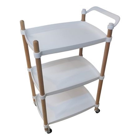 Mesa Carro Bar De 3 Estantes Con Ruedas Vivendi 11409 Blanco