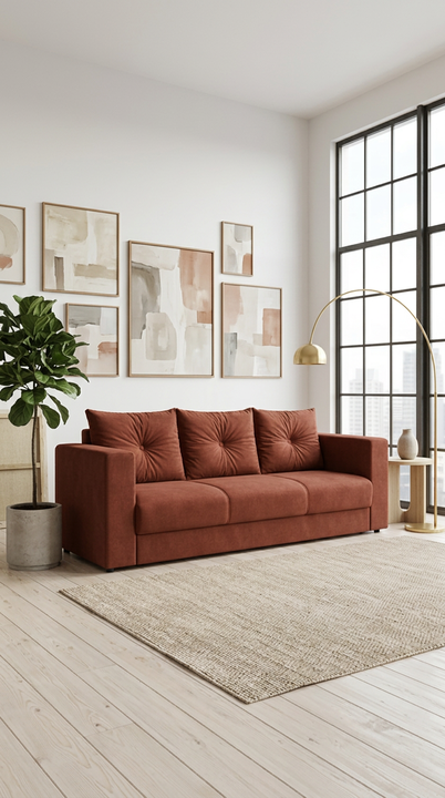 Sillon Yostin tres cuerpos terracota - Vista 4