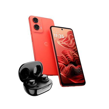 Combo Celular Motorola Moto G35 Guava Red 4+256gb + Auriculares Inalambricos Bluetooth TWS Dekkin