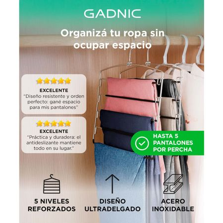 Percha para Pantalón Jean Gadnic PER4 Antideslizante 5 Pantalones