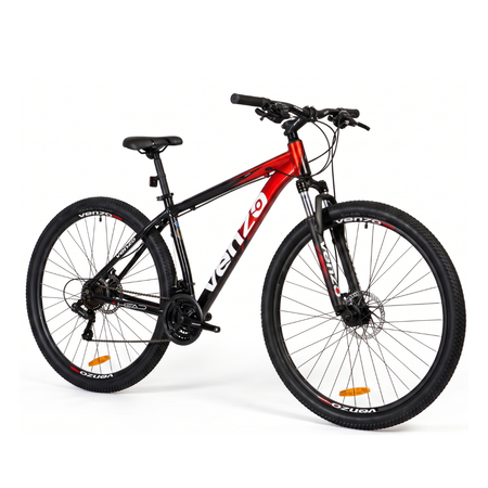 Bicicleta MTB Venzo Ahead Talle S R29 21V Negro Rojo Disco Mec