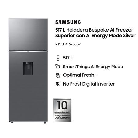 Heladera Samsung RT53DG6750S9BG 536L Con Dispenser Inox