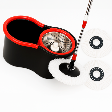 Balde Trapeador Centrifugo + 4 Mopas Repuesto Hogar Actual 