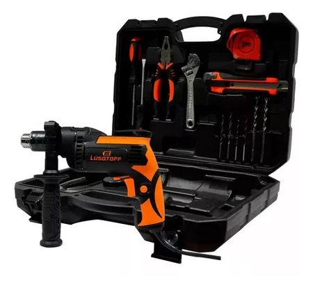 Taladro Percutor Impacto 13mm Lusqtoff Til600-8k 600w + Kit