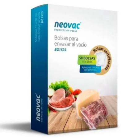 Bolsa Para Envasar Al Vacio Gofrada Neovac 15x25 Cm X 50 Uni