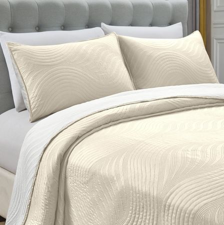 Quilt Cubrecama Twin Kavanagh Taormina Matelaseado Con 2 Fundas de Almohadón 1 1/2 Plazas