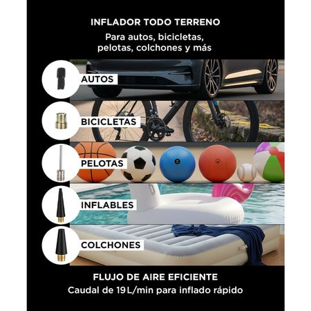 Inflador Inalámbrico Gadnic 12V 4000mAh Compacto