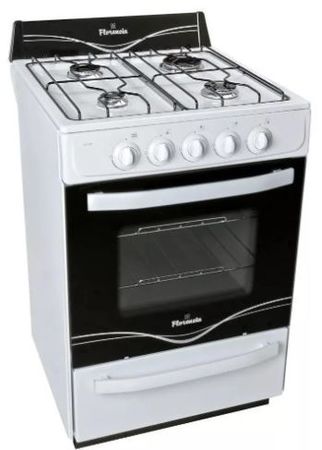 Cocina Florencia Recta 5516f 4 Hornallas Blanca Con Visor Blanco