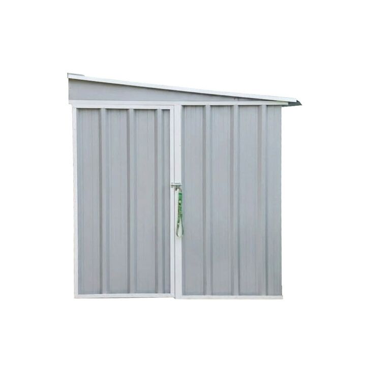 Armario Deposito Galpon de jardin Casi 2x2x2 Techo 1 agua Gris DON ACERO - Vista 1