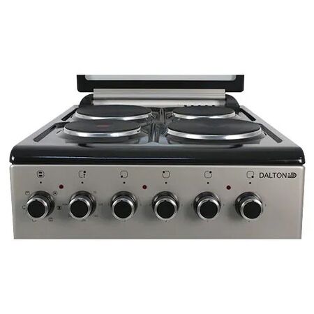 Cocina Electrica Plata 50cm 4 Hornallas Grill Turbo Tapa Dalton
