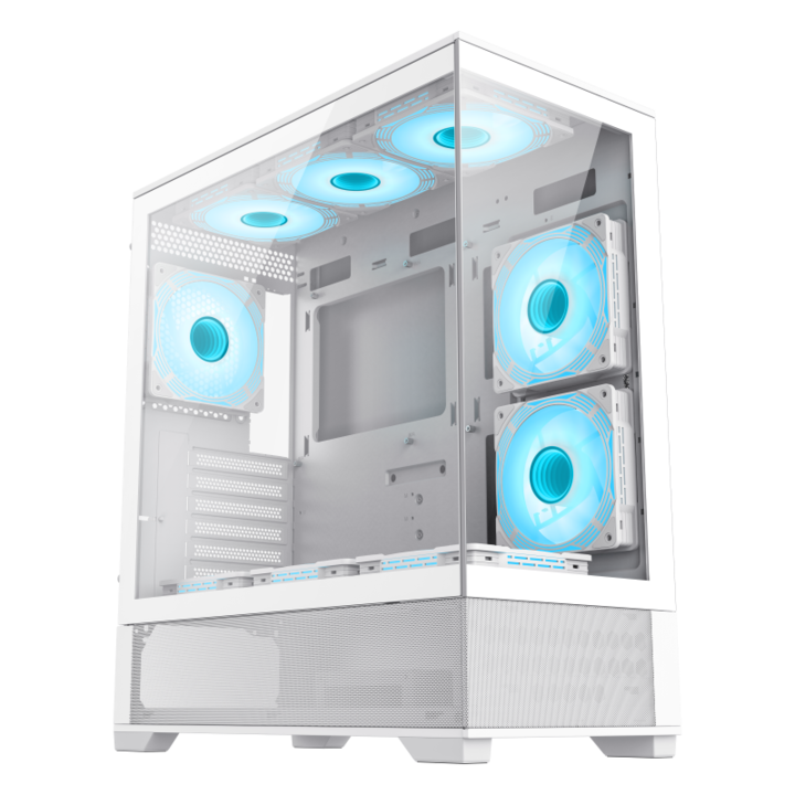 Gabinete Gamemax Vista aw 6Fan ARGB E-ATX Blanco - Vista 6