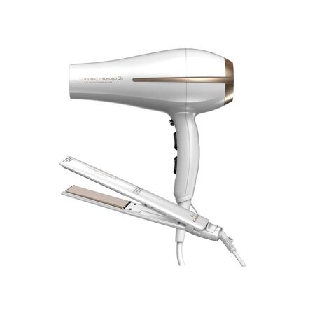 COMBO GA-MA SECADOR + PLANCHITA PARA PELO ELEGANCE COCONUT ALMOND