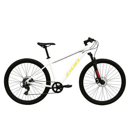 Bicicleta MTB Zion Frisk R29 monoplato 8v Blanco/Ama Disco Hidr. Talle M