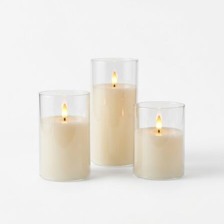 Set 3 Velas LED Recargables Decorativas Efecto Llama