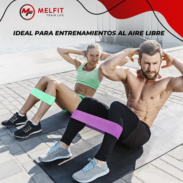 Banda Elastica De Resistencia Baja Melfit Entrenamiento Mf B3 Violeta - Vista 6