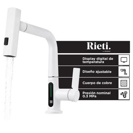 Grifería Monocomando Inteligente Rieti By Gadnic Canilla Con Display Digital