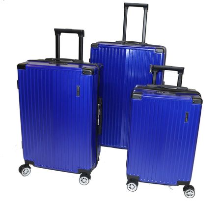 Set X 3 Valijas North Tiger Policarbonato 4 Ruedas 20/24/28 Abs+Pc Azul