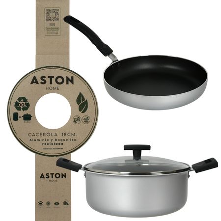 Bateria de Cocina Cacerola Olla Sartén Reciclada Ecologica Aston