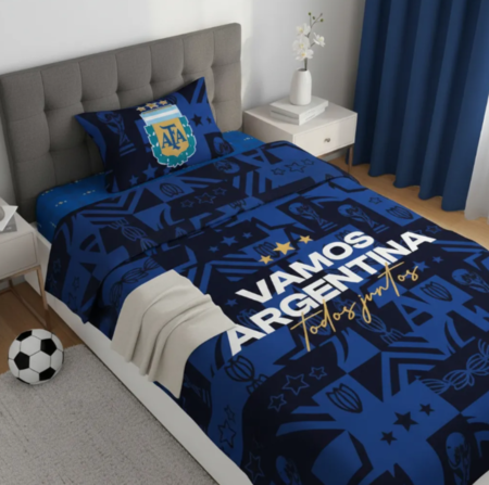 Sábanas 1 plaza y media Vamos Argentina AFA